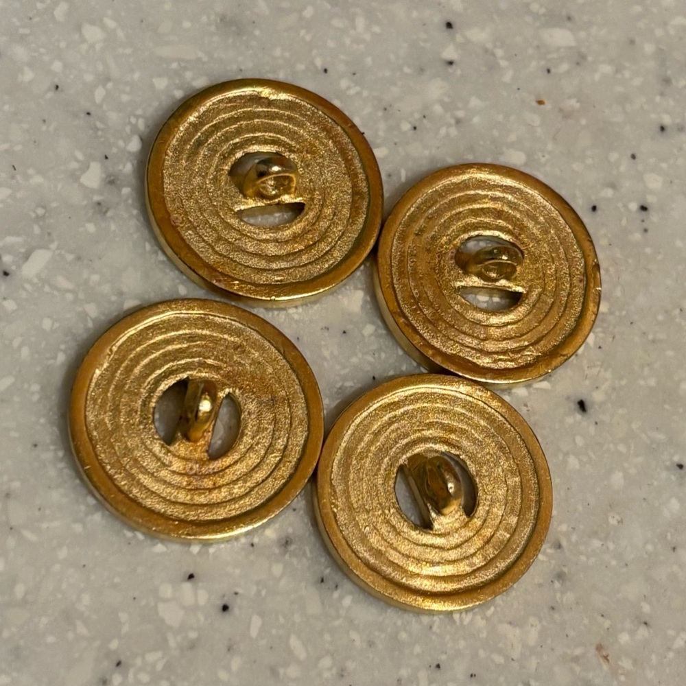 St. John 1” black enamel & gold-tone buttons (lot of 4) - Picture 2 of 4